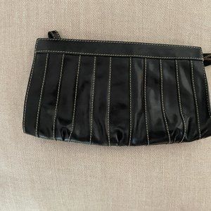 Italian Made Black Leather Clutch